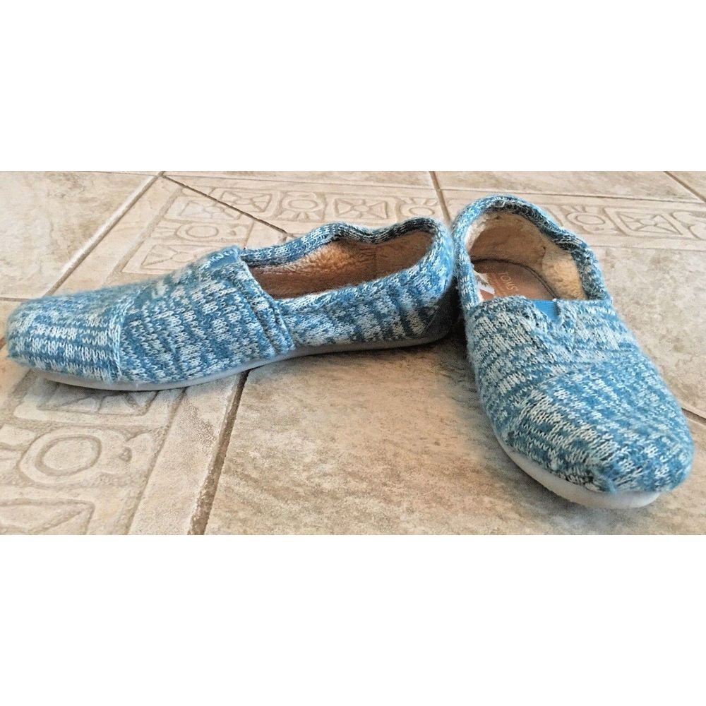 TOMS Blue Turquoise Knit Slip-On Shoes/Sneakers Women's‎ Size 6 M